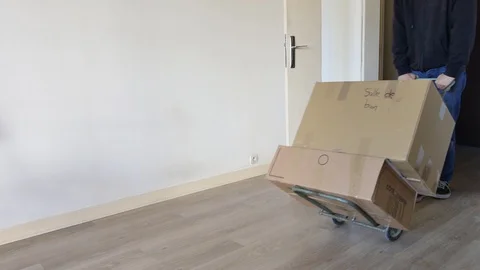 Transport of cardboard boxes. Stock Footage 96223713