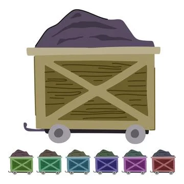 Transport coal wagon vector cartoon graphic Stock Illustration