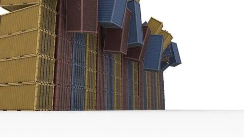 Transport container fall with white background Illustrazione stock