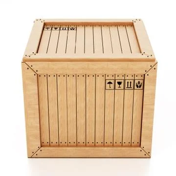 Transport crate isolated on white background. 3D illustration Stockillustratie