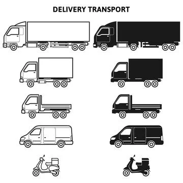 Transport for delivery flat icon for apps and websites. Stock Illustration
