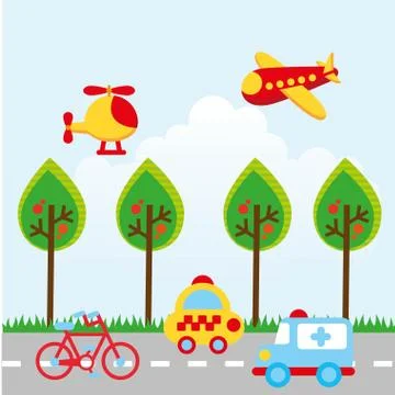 Transport design over sky  background vector illustration 스톡 일러스트