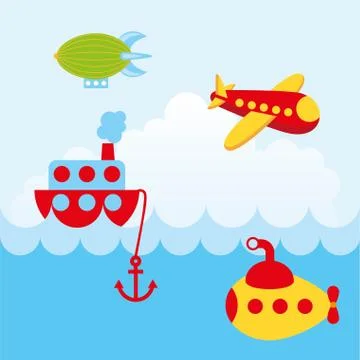 Transport design over sky background vector illustration Ilustração Stock