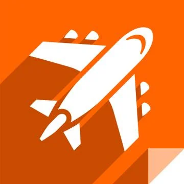 Transport flat icon with shadow, stickers square shape イラスト素材