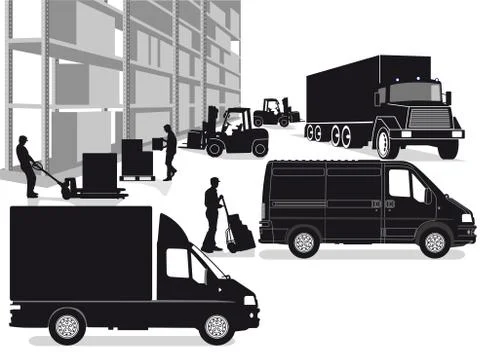 Transport forwarding, freight transportation Stock Illustration
