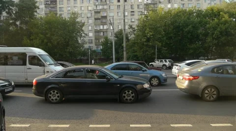 Transport - HD V Traffic jam front view Stock Footage 65731973