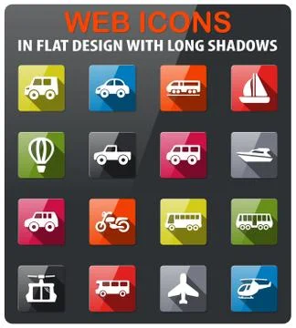 Transport icon set Stock Illustration