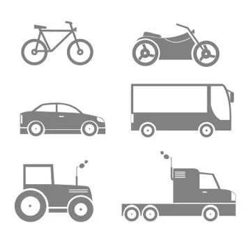Transport icon set Stock Illustration
