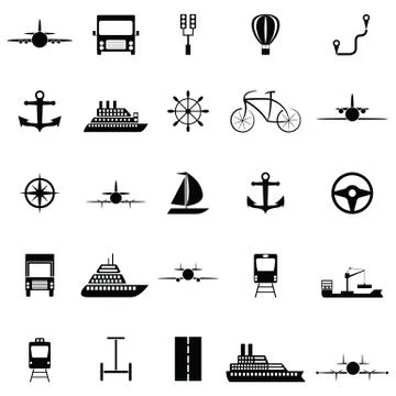 Transport icon set Stock Illustration