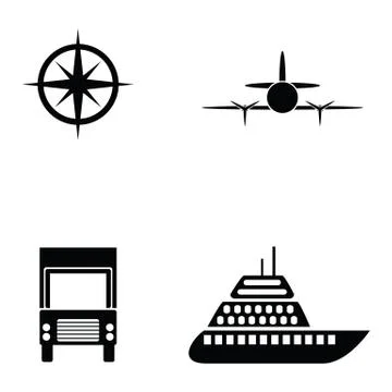 Transport icon set Illustrazione stock