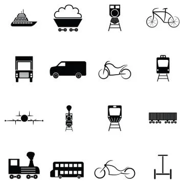 Transport icon set Stock Illustration