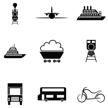 Transport icon set Stock Illustration