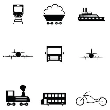 Transport icon set Stock Illustration