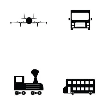 Transport icon set Stock Illustration