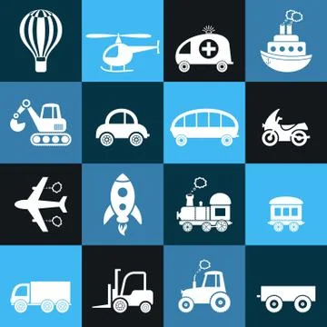 Transport icons Illustrazione stock