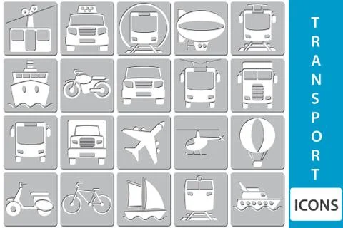 Transport icons Stock Illustration