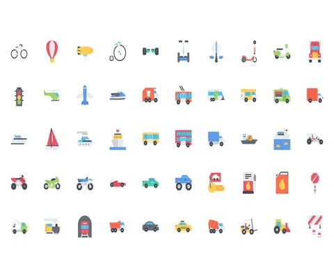 The transport icons  pack Illustrazione stock