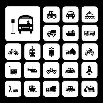 Transport icons set Stock Illustration