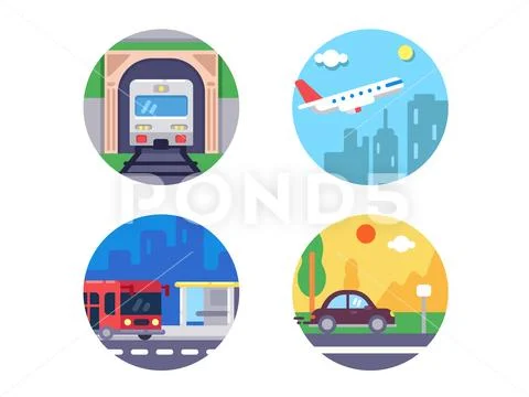 Transport icons set Stock Illustration