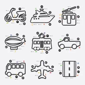 Transport infographic Illustrazione stock