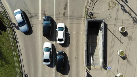Transport interchange from a height. Stock Footage 125345232