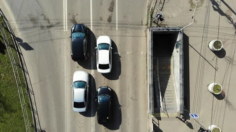 Transport interchange from a height in Krasnodar. Stock Footage 125345222