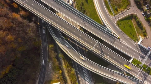 Transport interchange. traffic.  High speed. Aerial survey. Timelapse. Vidéo 99456426
