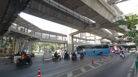 Transport interchanges in the center of Bangkok Stock Footage 149688969
