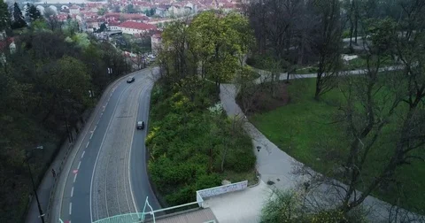 Transport Intersection in Prague, Aerial view Vídeos de archivo 81983340