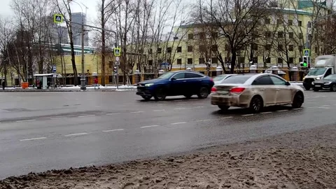 Transport at the intersection, traffic during the day. Stock Footage 226631302