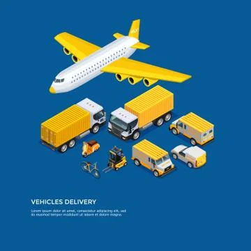 Transport Isometric Set Illustrazione stock