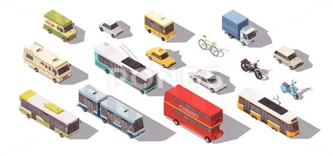Transport Isometric Set Stock Illustration