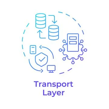 Transport layer blue gradient concept icon Stock Illustration
