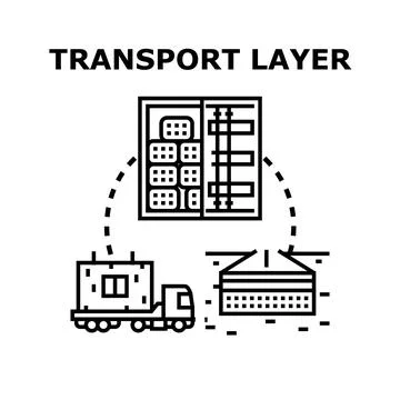 Transport layer concept in networking and data transfer Stockillustratie