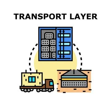 Transport layer concept in networking and data transfer Stock Illustration