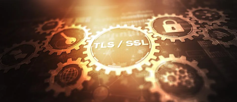 Transport Layer Security. Secure Socket Layer. TLS SSL. Mixed Media 库存插图