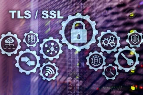 Transport Layer Security. Secure Socket Layer. TLS SSL. ryptographic protocol Stock Photos