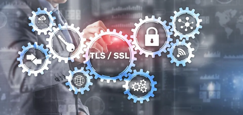 Transport Layer Security. Secure Socket Layer. TLS SSL Fotos Stock
