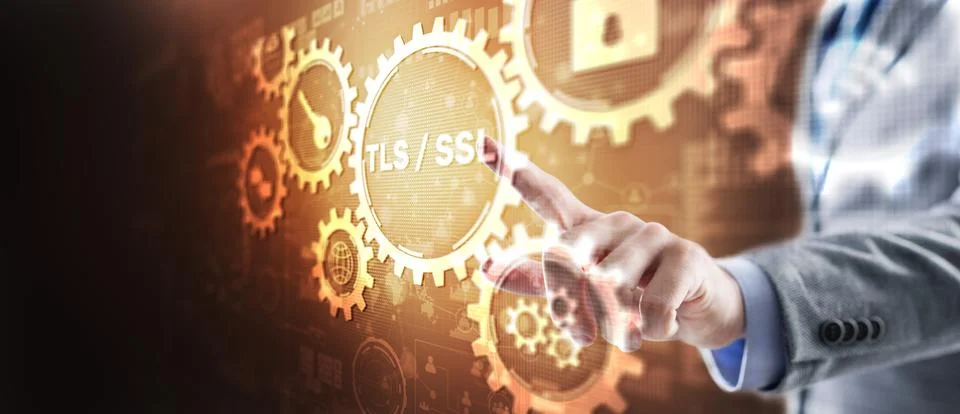 Transport Layer Security. Secure Socket Layer. TLS SSL. Mixed Media Fotos Stock