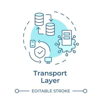Transport layer soft blue concept icon Stock Illustration