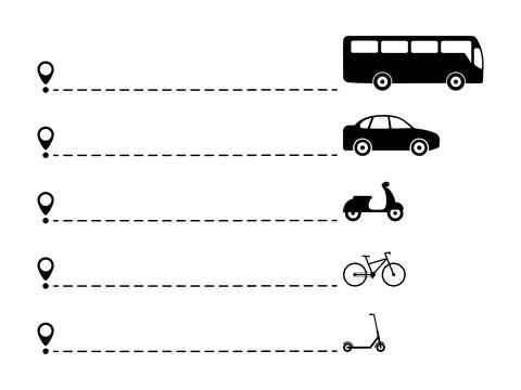Transport with line start point set. Stock Illustration