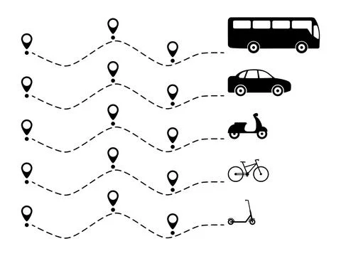 Transport with line start point set. Stock Illustration