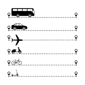 Transport with line start point set. Stock Illustration