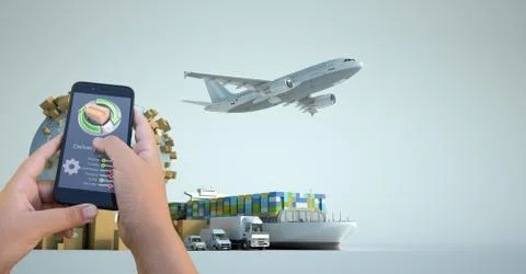 Transport logistic app Fotos de archivo