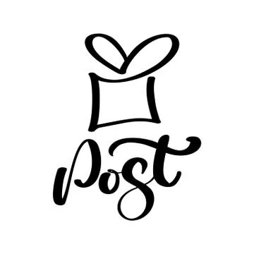 Transport logistic logo of Calligraphy text Post for courier delivery or post 库存插图