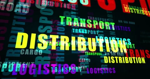 Transport logistics and distribution text loop abstract concept Stock Footage 154375557