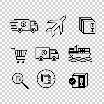 Transport logistics icon set vector illustration Stock Illustration