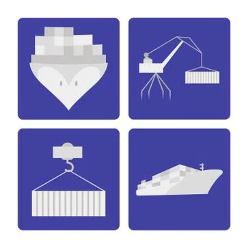 Transport logistics set Stock Illustration