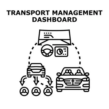 Transport management dashboard optimizing delivery systems Stock Illustration