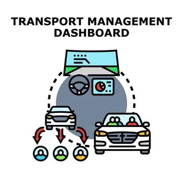 Transport management dashboard optimizing delivery systems Stock Illustration